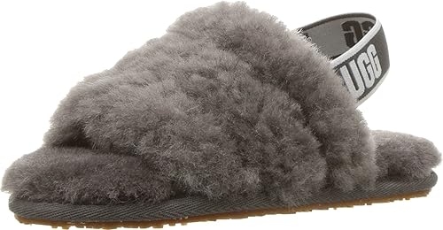 UGG Fluff Yeah Slide - Pantuflas para niños, Carbón vegetal