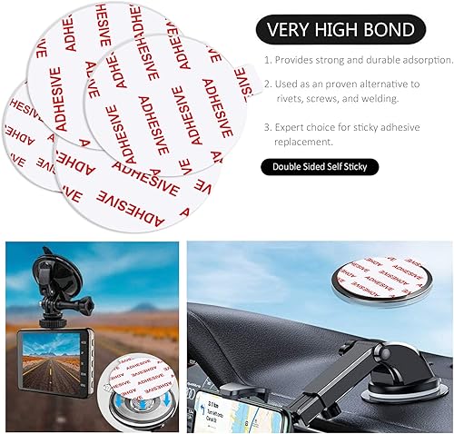 Miniatura 4 de AZXYI 6 piezas de repuesto adhesivo transparente para soporte de teléfono con ventosa, fácil de usar, unión alta, se despega sin dejar residuos