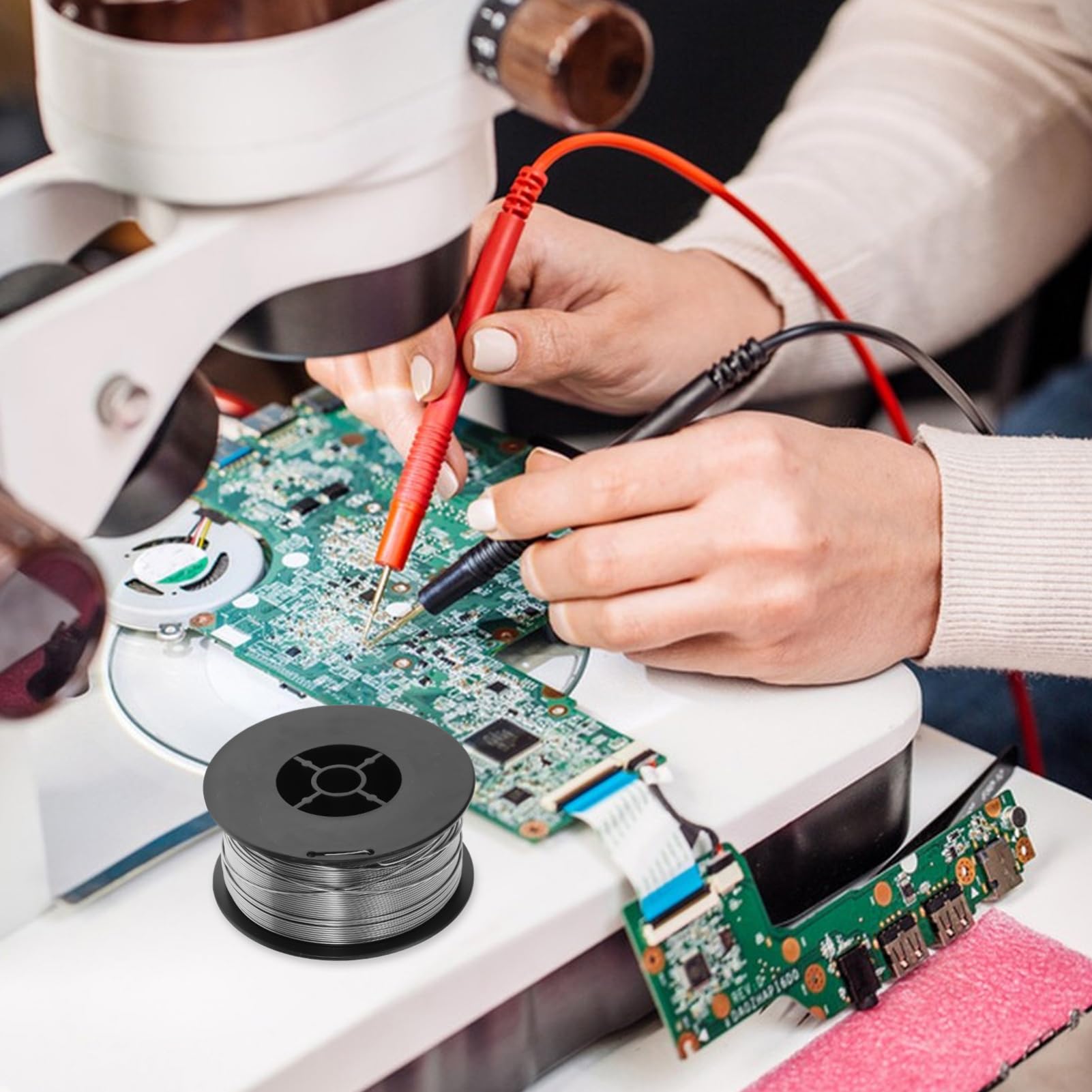 OSALADI Carbon Steel Welding Wire Mig Welding Wire Reel Spool Roll Flux Cored No Gas 0.8mm 1kg (Silver)