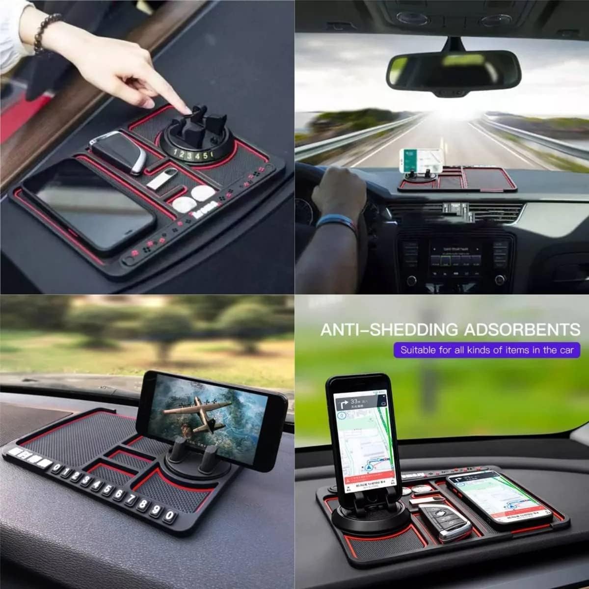 anti slip car dashboard mat mobile phone holder pack of 2