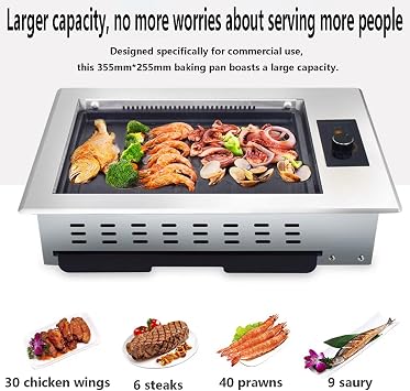 Infrared Smokeless Electric Grill | Korean-Style Commercial BBQ Grill | Carbon Fiber Heating Element Technology | High Power for Rapid Heating SX-1205
