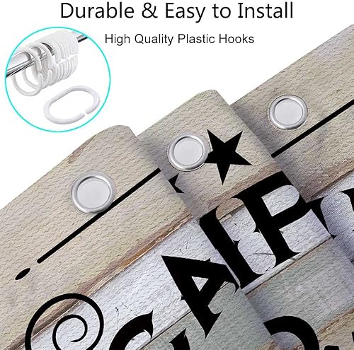 Miniatura 4 de Cortina de ducha para caravana para viajes, remolque, baño, reglas de campamento de granja, cita pequeña, estrecha y corta, juego de cortinas de