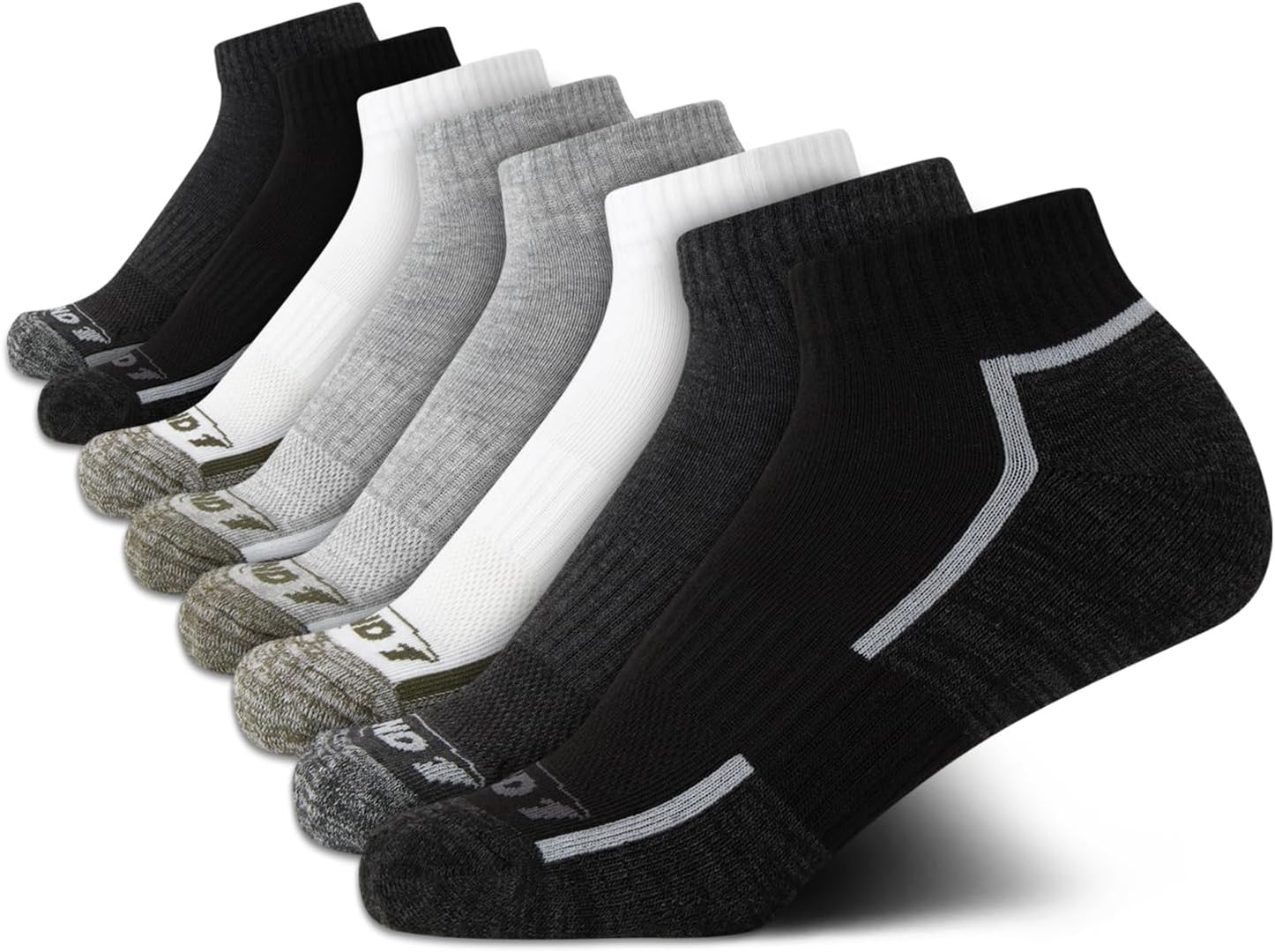 AND1 Boys Quarter Socks - 8 Pack Moisture Wicking Cushioned Athletic Basketball and Running Socks for Boys (Sizes: S-L)