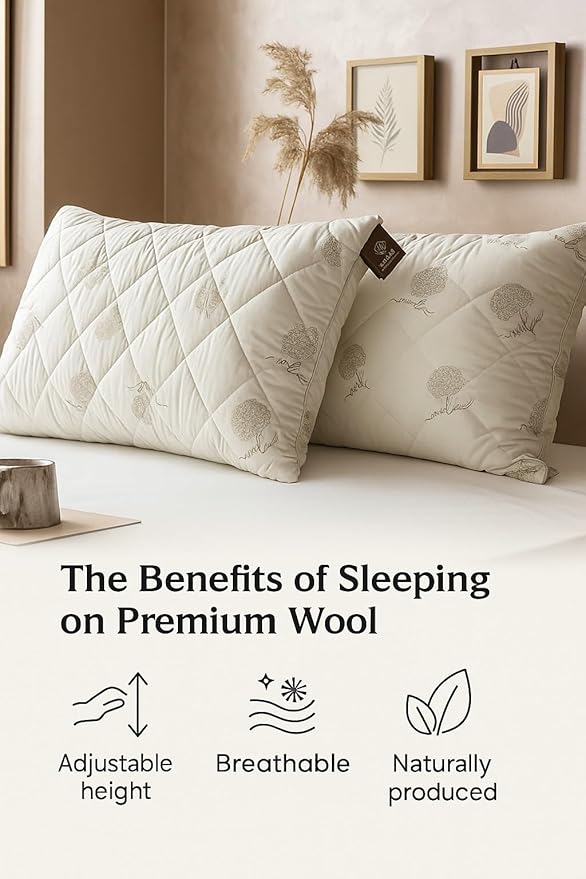 Almohada Lana 100% Natural Tamaño Estándar Ajustable miniatura 5