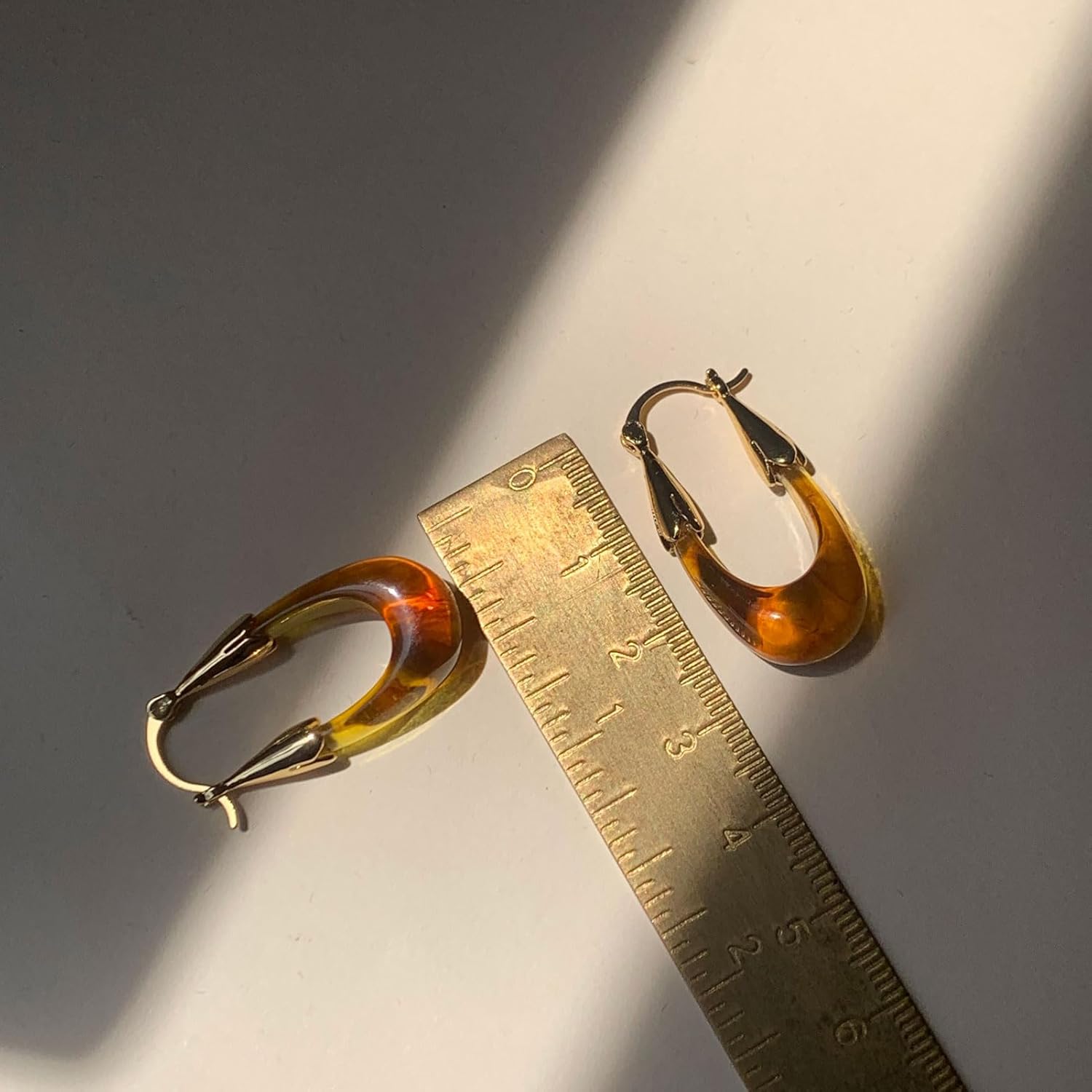 Acrylic Hoop Earrings for Women, Gold Plated Resin Chunky Hoops, Lightweight Teardrop Oval Round Drop Earrings Hypoallergenic Fun Fashion Trendy Jewelry - Image 6