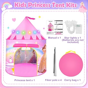 Princess Toys Gifts for 3-7 Year Old Girls Kids Play Tent Birthday Presents