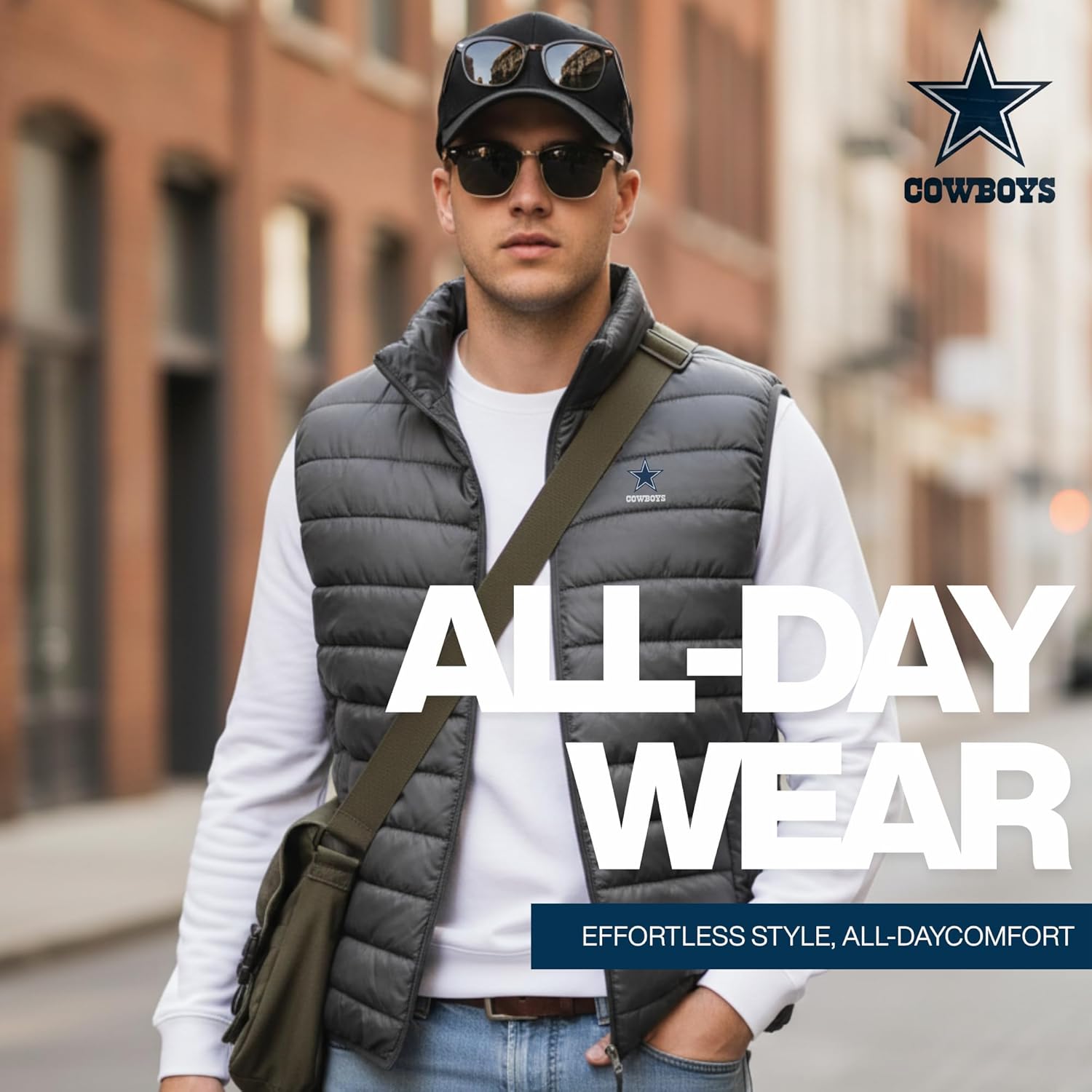 Dunbrooke Los Angeles Chargers Men’s Nylon Insulated Vest – Water Resistant, Front Zipper Pockets Graphite 2XL