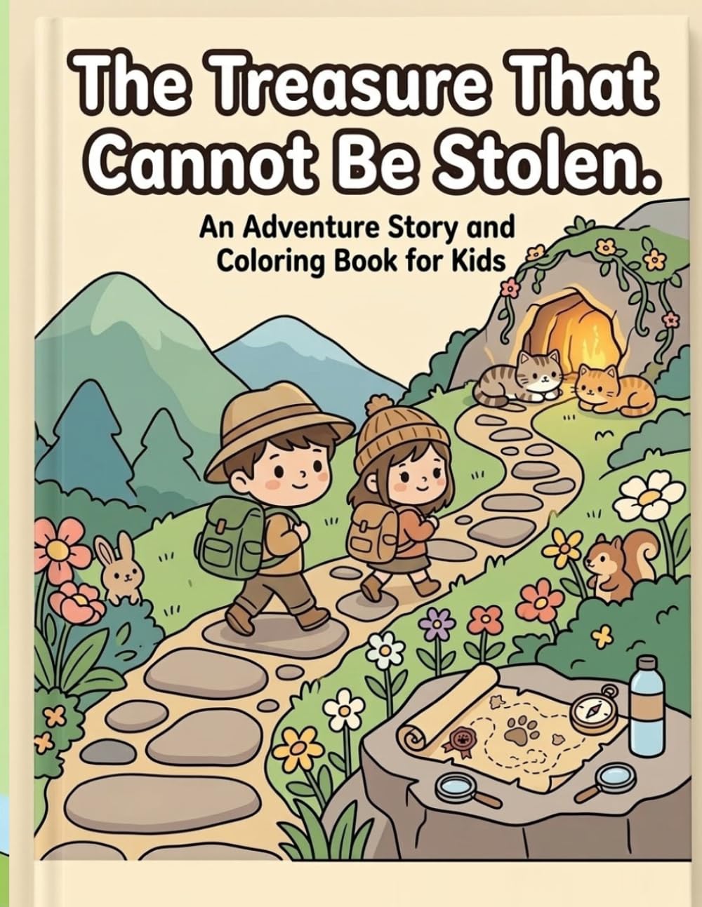 Cozy Story and Coloring Book: The Treasure That Cannot Be Stolen An Adventure of Wisdom and Courage: Cats with Easy and Simple Drawings for Stress-Free Coloring (Kingdom Of Magic Stars)