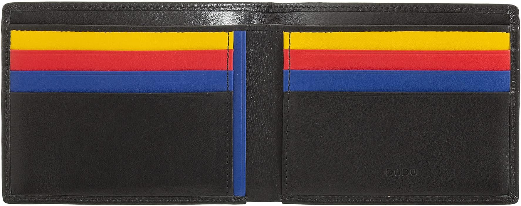 DUDU RFID Blocking Wallet for Men in Leather Small Size Suitable for Dollars with Card Holders Black