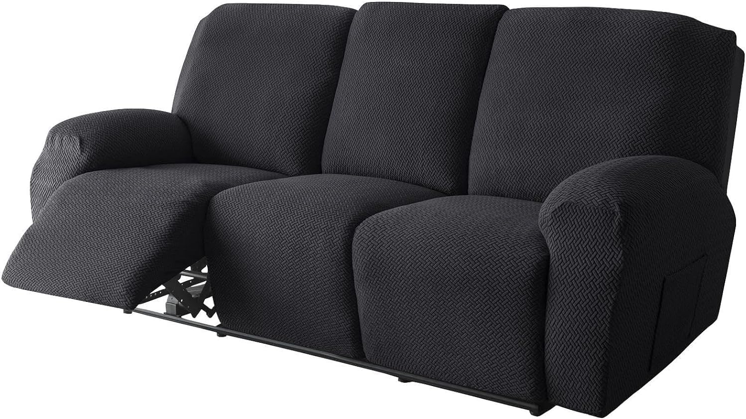 Konsilsa 8-Piece Stretch Recliner Sofa Slipcover Set, Soft Anti-Slip Cover for 3 Seater Reclining Chair, Washable Furniture Protector (Color : A)