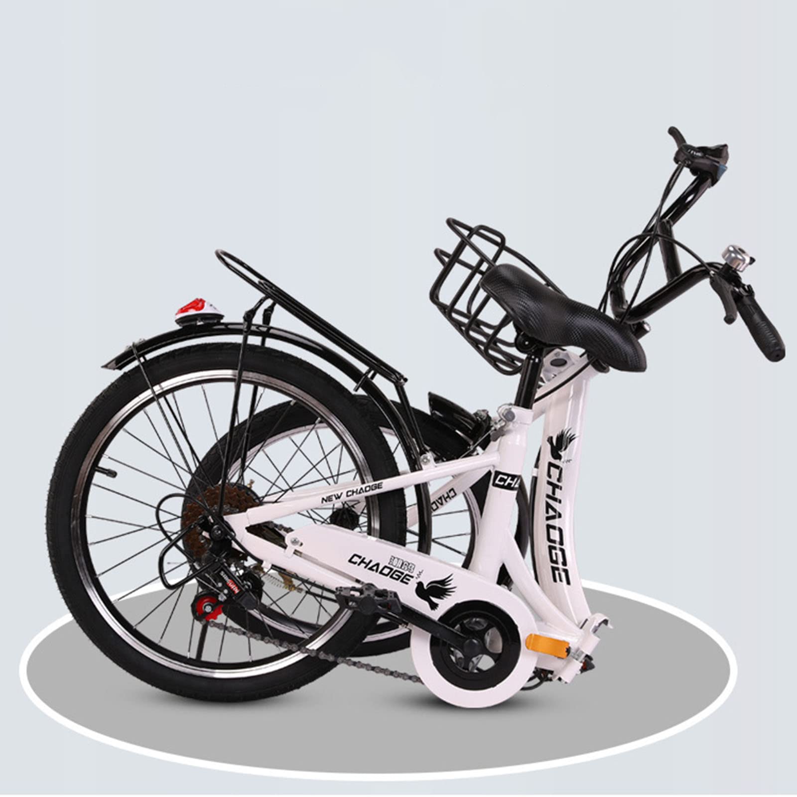 Vélo pliant pour adulte, 20 pouces, à vitesse unique, avec siège arrière, pour la ville et le camping