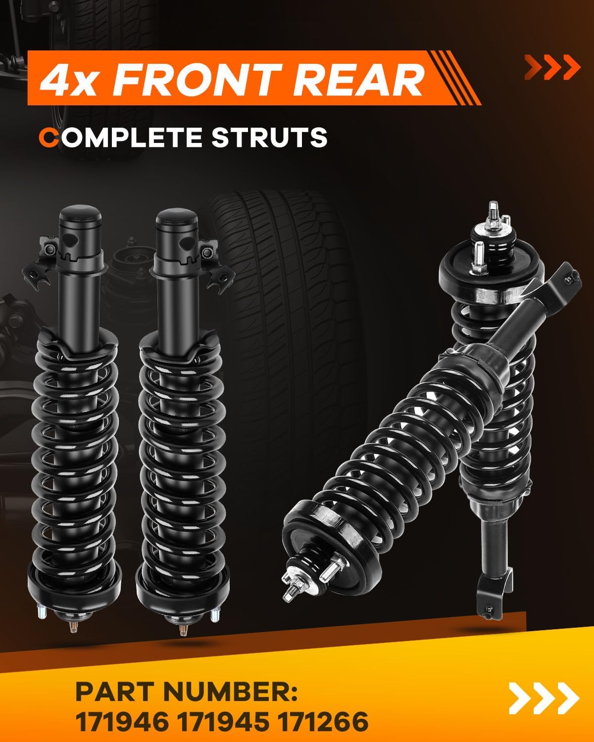 OCPTY Front and Rear Complete Struts Spring Assembly Shocks Strut Fits 1992-1995 for Honda Civic Quick Struts 171946 171945 171266 - Set of 4