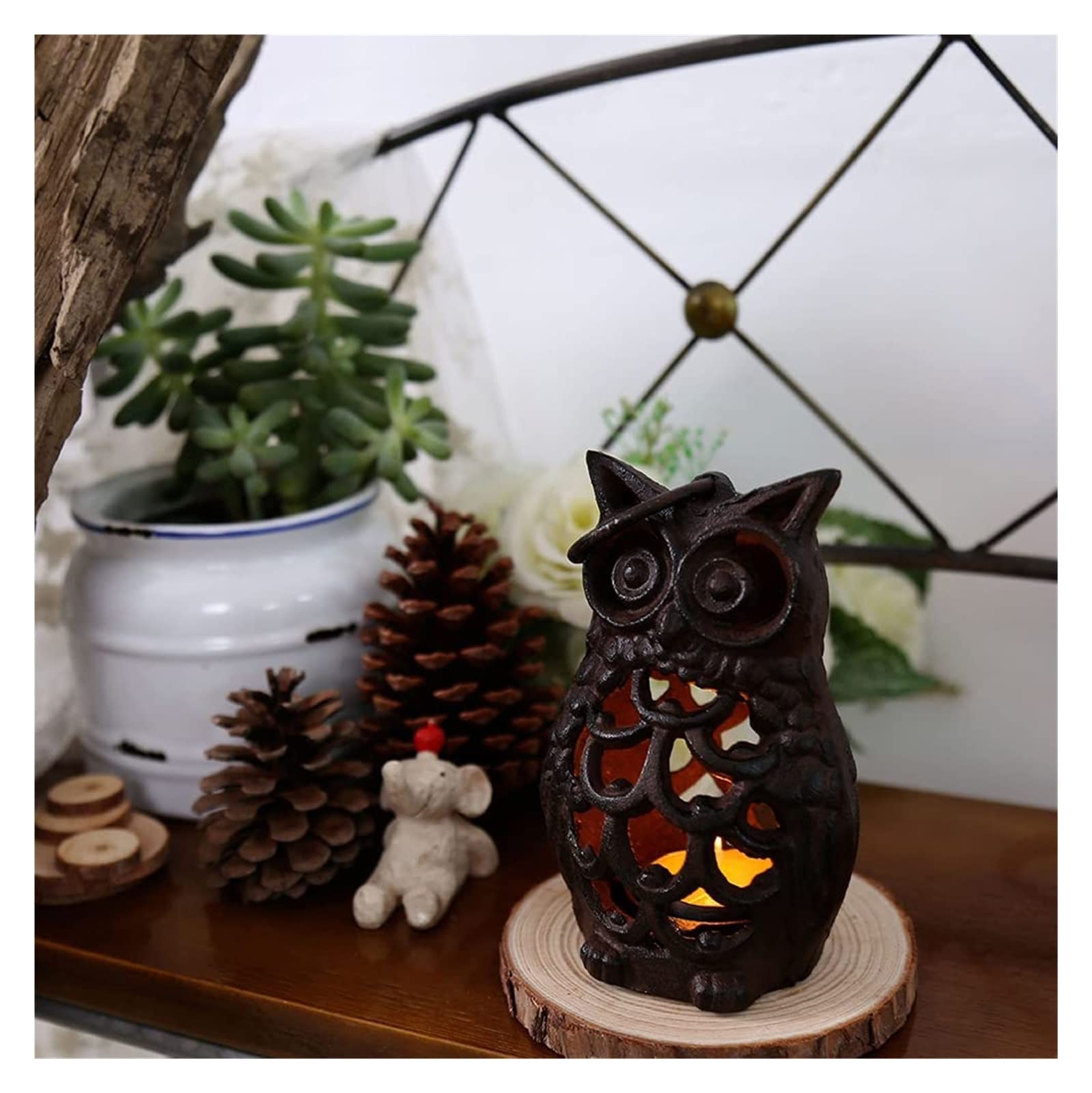 Ätherischer Ölbrenner, Wachsschmelzbrenner, Eule Keramik Teelicht Diffusor Teelichtwachs Schmelzwärmer Duftölbrenner Kerzenbrenner (Eule) (Color : Owl)