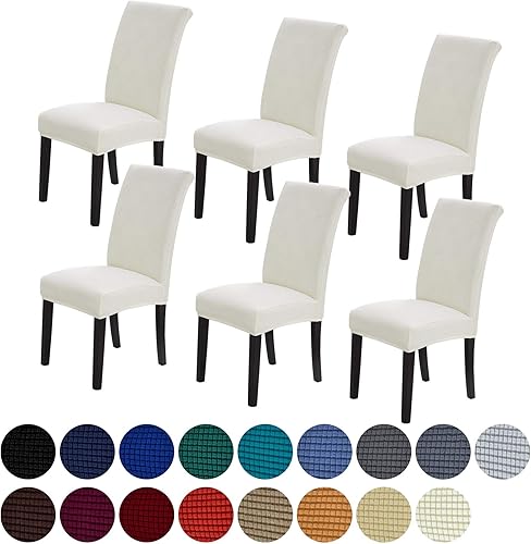 Howhic - Juego de 6 fundas elásticas para sillas de comedor, fundas para sillas de comedor lavables y removibles, fundas para sillas de comedor