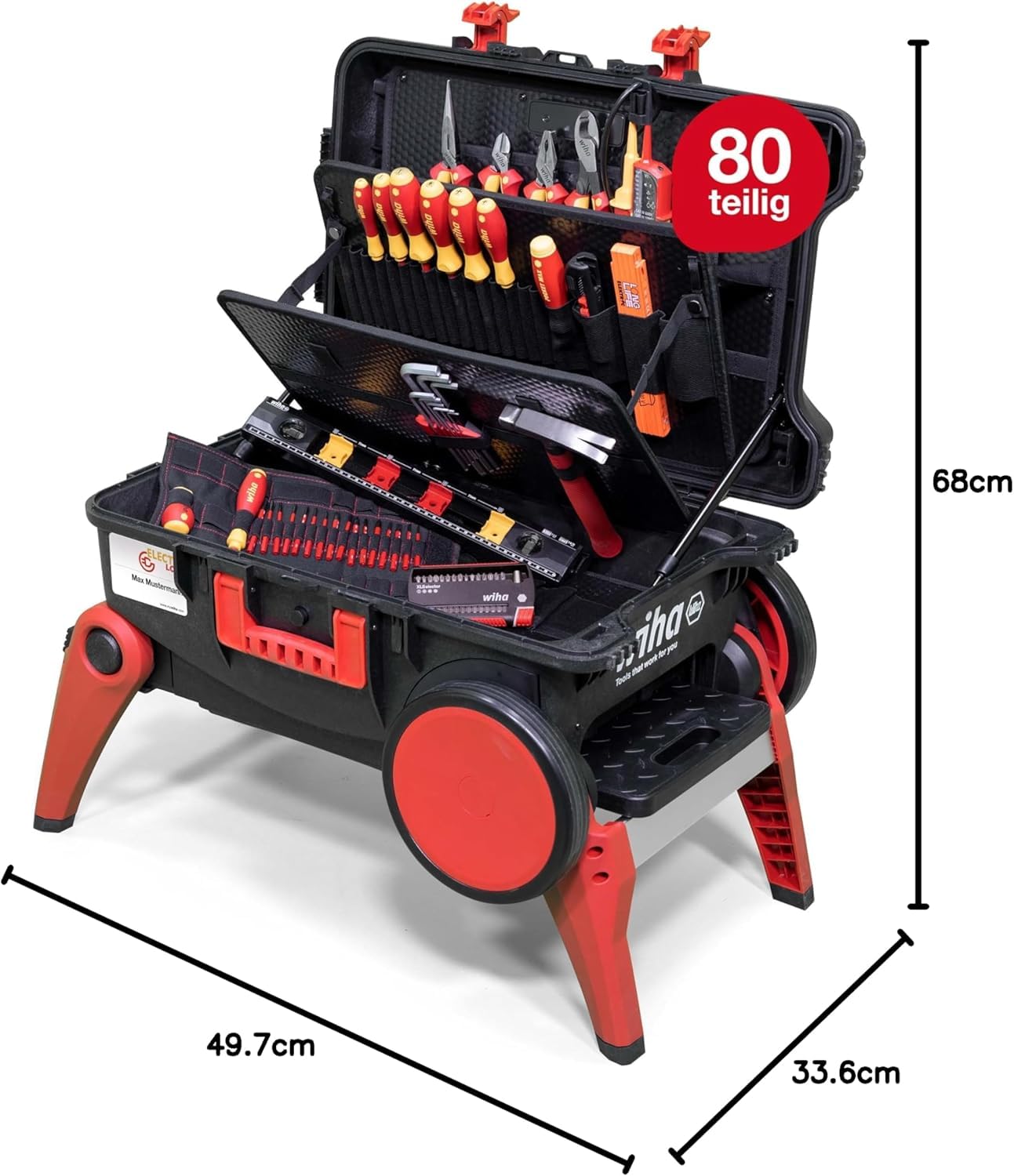 Wiha XXL Electric Tool Box Set - 80 Piece Assortment with Wheels