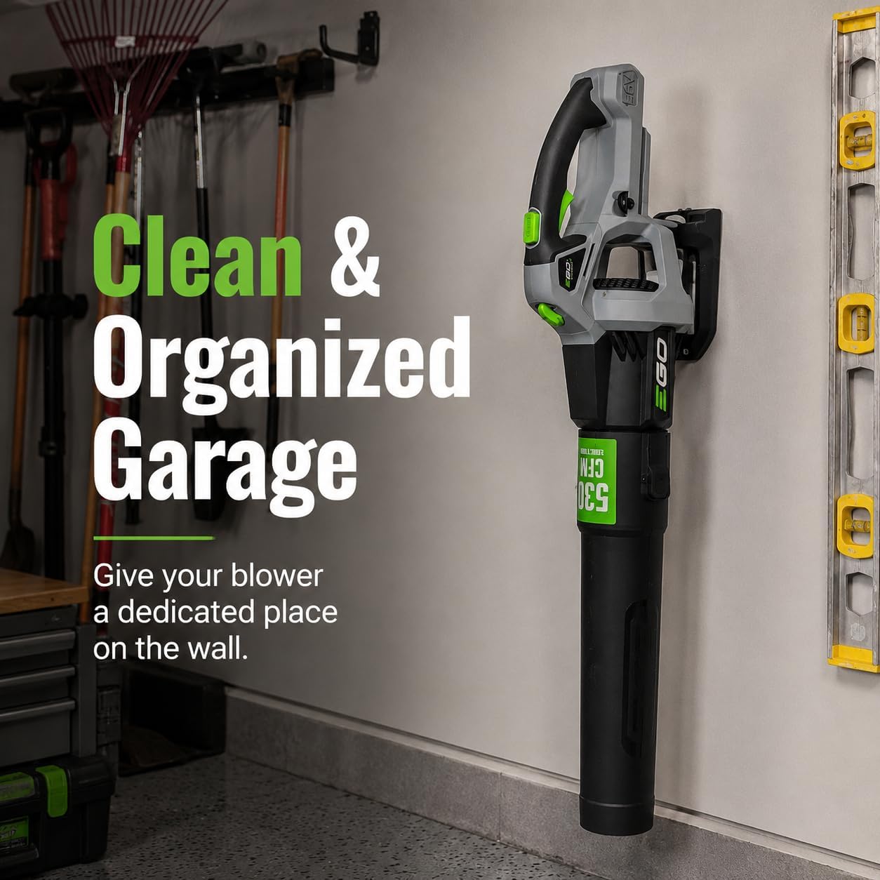 SplashNColor Wall Mount for EGO Blower – Secure Hanging Storage Bracket | No-Tip Design | Keeps Garage and Shed Organized | Heavy-Duty Holder for Handheld Leaf Blowers and Power Tools image 5