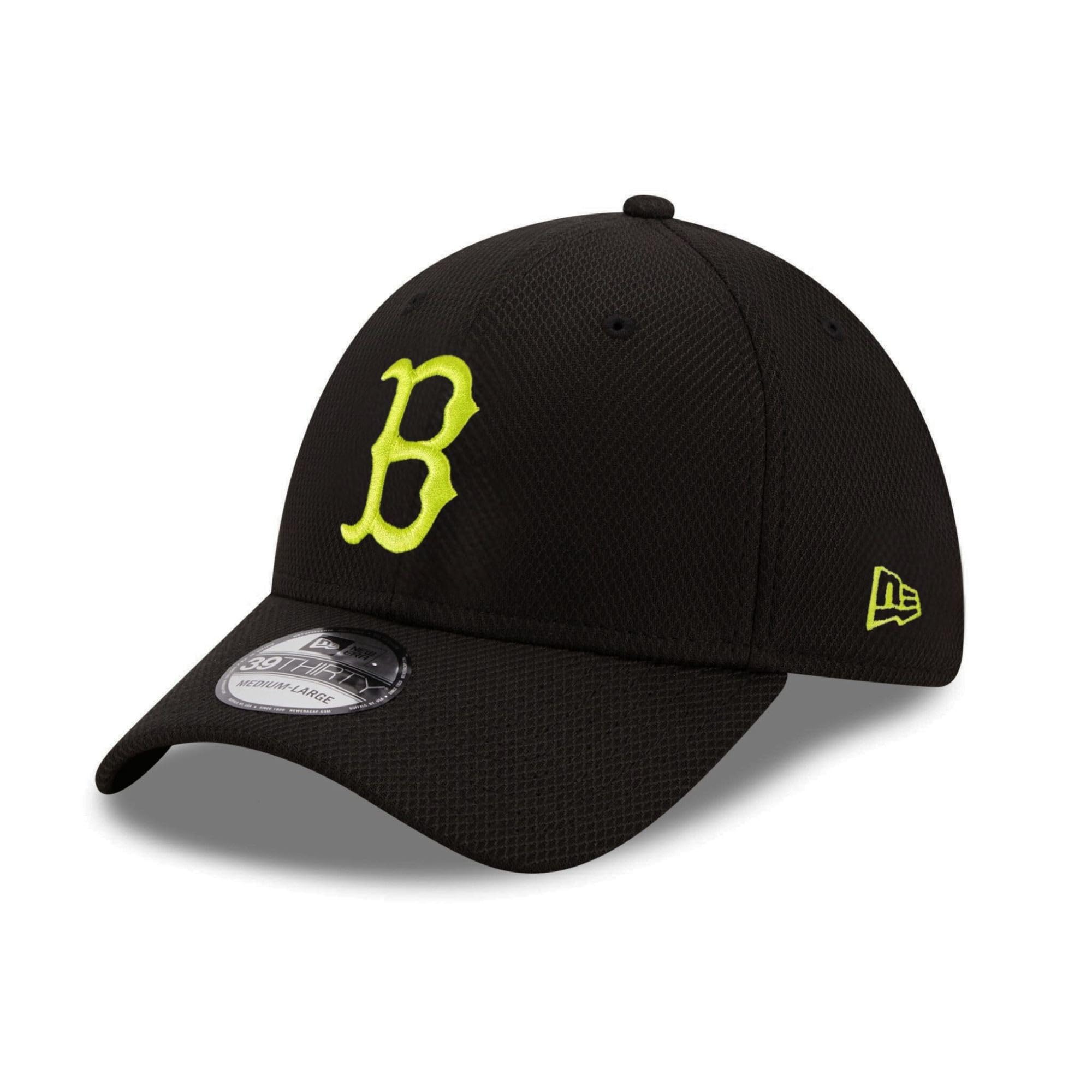 New Era Boston Red Sox MLB Diamond Era Black Yellow 39Thirty Stretch Cap