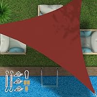 Vista 25 de Toldo triangular de bloqueo UV, toldo impermeable para jardín al aire libre para patio con kit de herrajes de acero inoxidable 304, gris, 6.5 x 6.5
