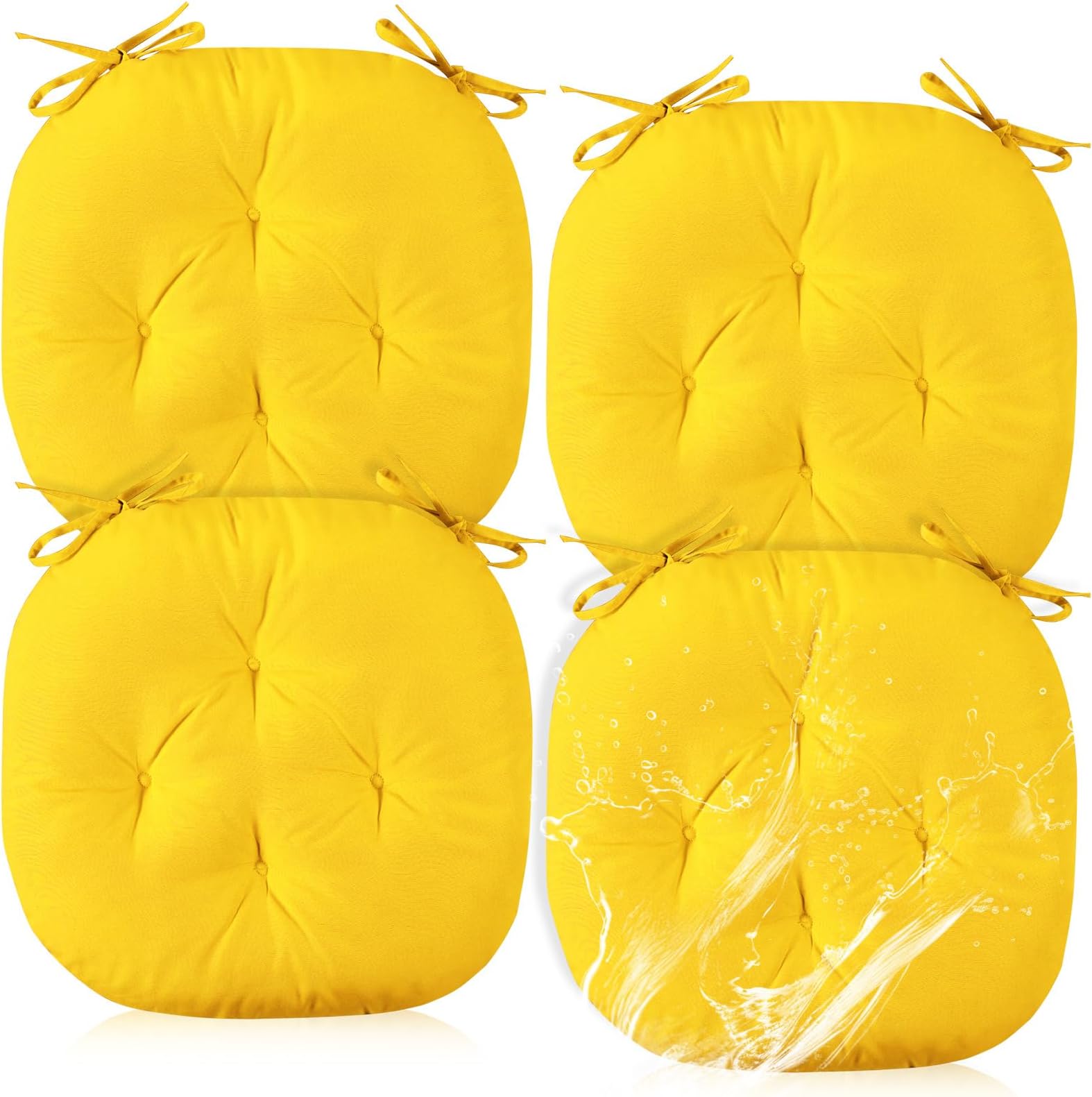 Kigley 4 Pcs 15 Inch Outdoor Round Bistro Seat Cushion