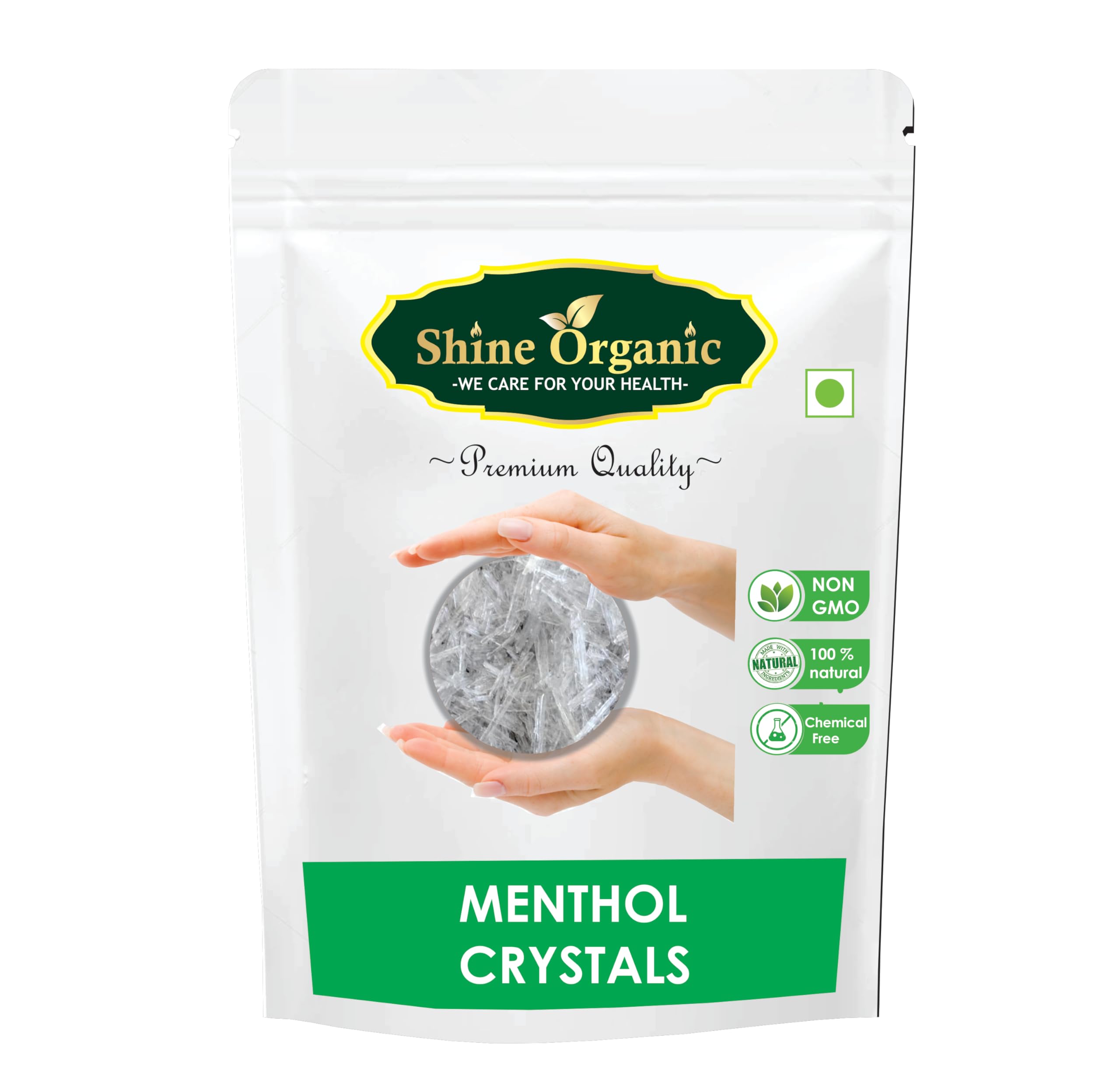 Shine Organic Menthol Crystals For Paan | Refreshing Menthol for Mouth Freshener, Candies | - (50 gm) Flakes for Mouth Freshener