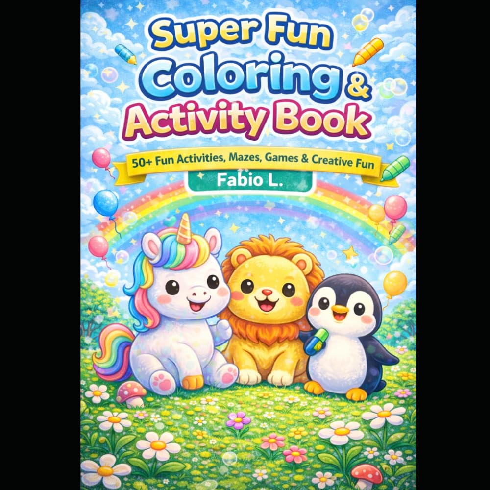 Super Fun Coloring & Activity Book for Kids: 50+ Fun Activities, Coloring Pages, Mazes and Games for Kids Ages 4–8