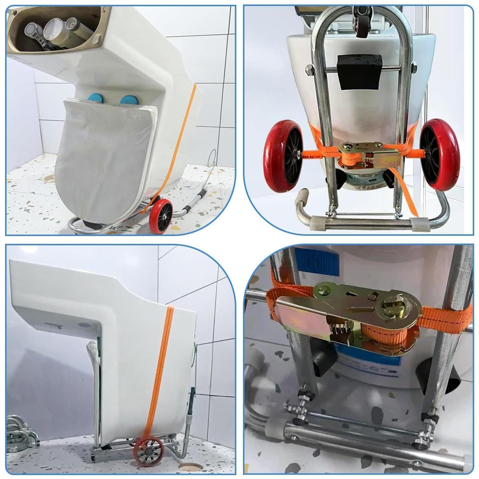 Herramienta de elevación de inodoro resistente de 46 cm - Carro de instalación plegable para reparación de baño | le Supply para fontaneros y proyectos de baño de bricolaje