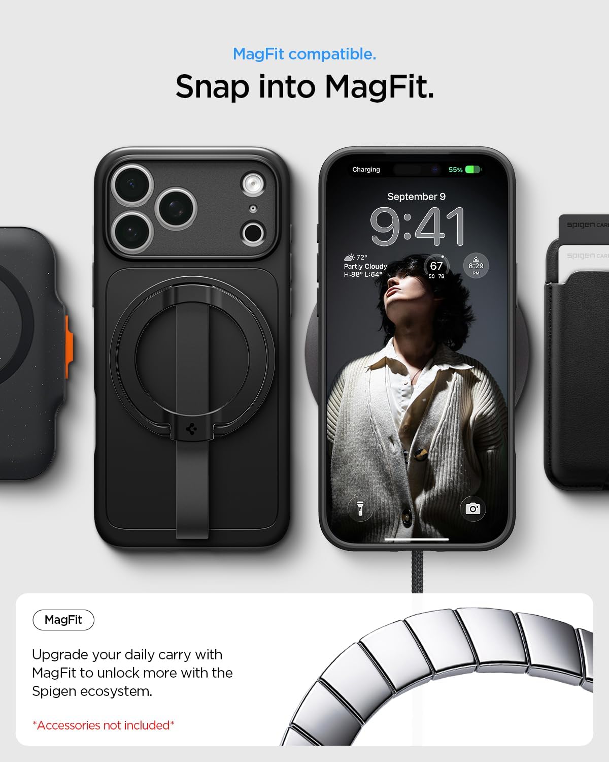 Spigen for iPhone 17 Pro Max Case, Thin Fit MagFit [TPU Covered Camera Control] [Compatible with MagSafe] - Black - Image 8