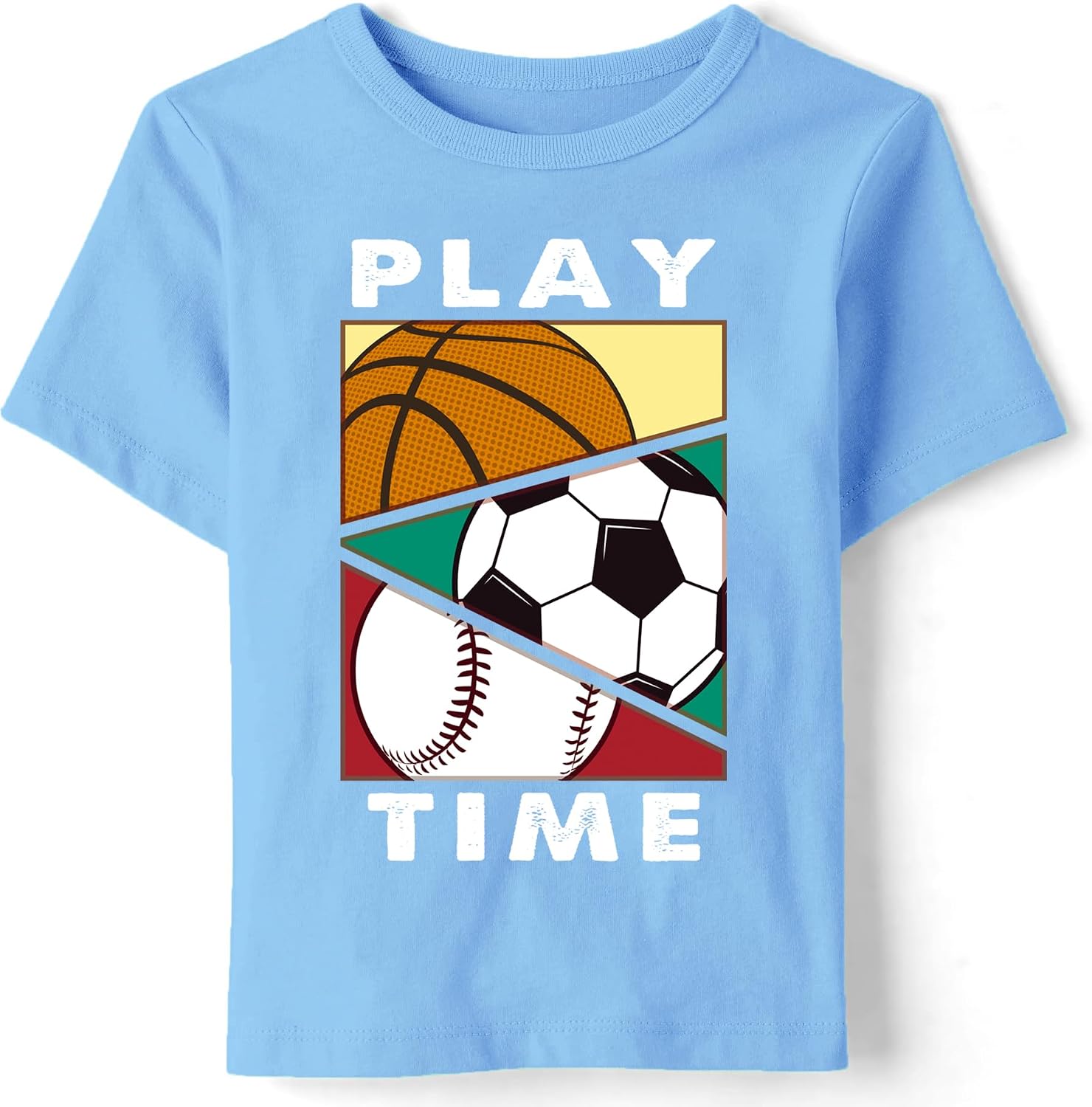 Boys T-Shirts Summer Basketball Baseball Soccer Graphic Kids Short Sleeve Cotton Tees Tops