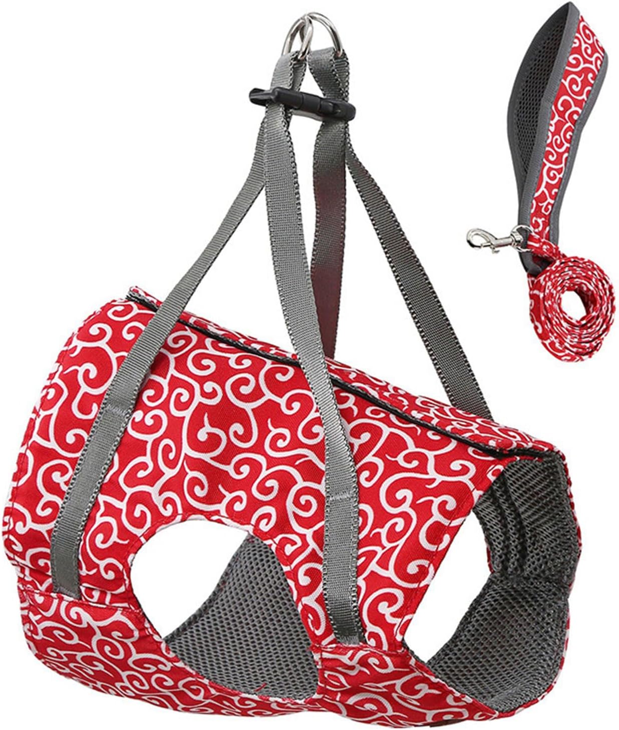Harness Leash Set for Small Cats Escape, Red L | Adjustable and Breathable Vest with Comfortable and Secure Buckles, Ideal for Kitten, Small Breeds