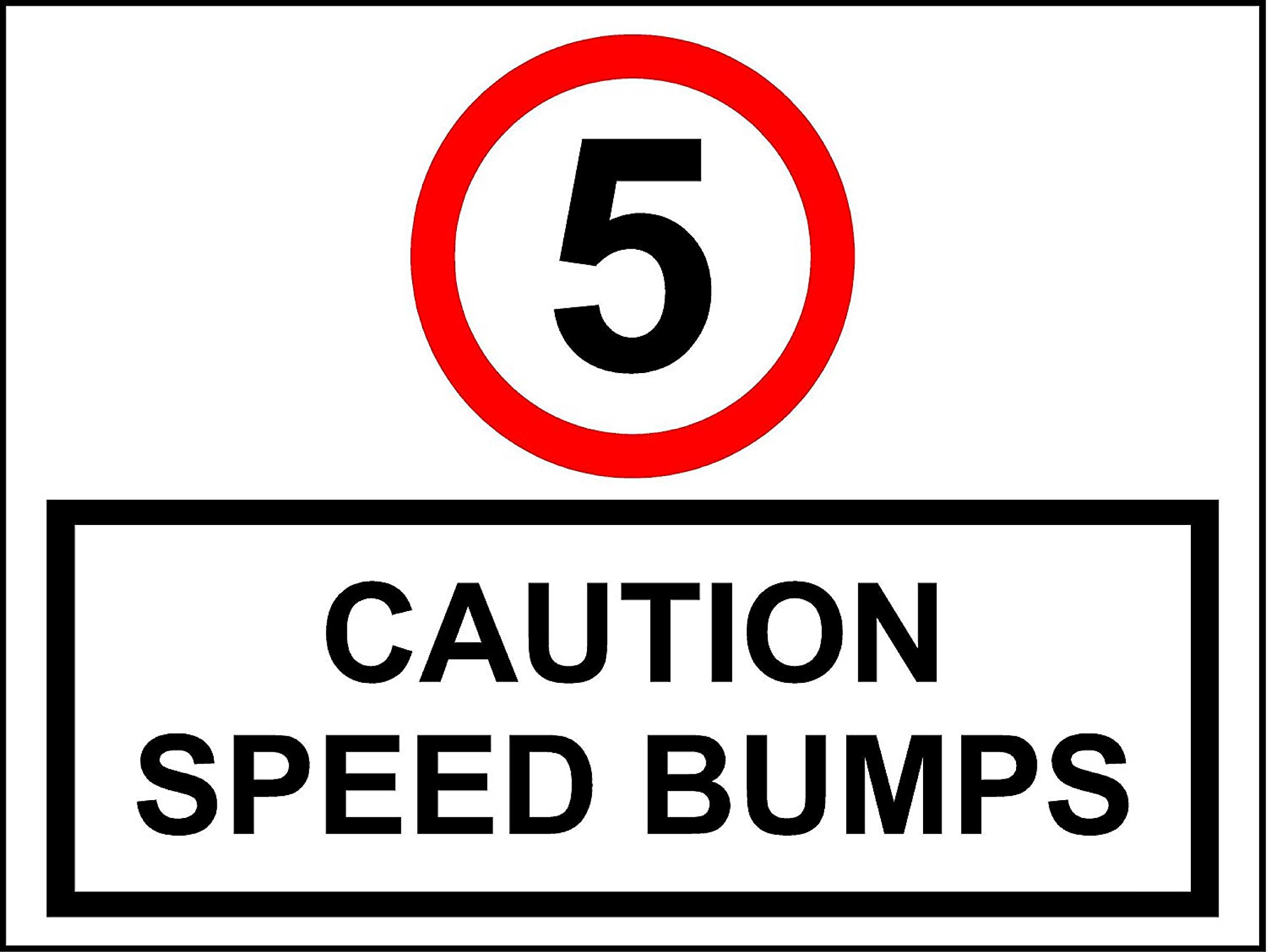 Kpcm Display Ltd 5 Mph Caution Speed Bumps Sign - 3Mm Aluminium Sign 400Mm X 300Mm