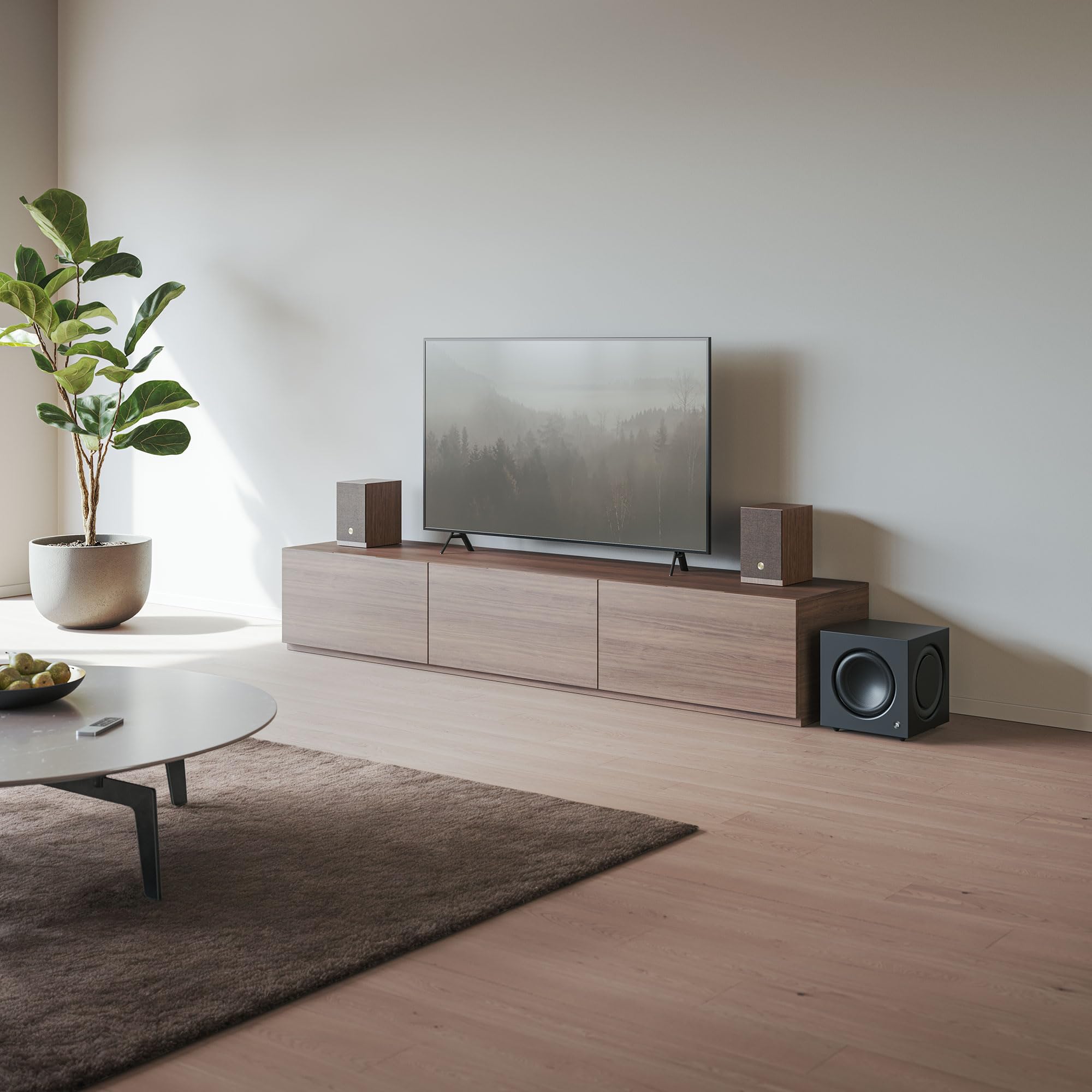 Audio Pro A28W Haut-parleurs stéréo multipièces WiFi & Bluetooth Noyer
