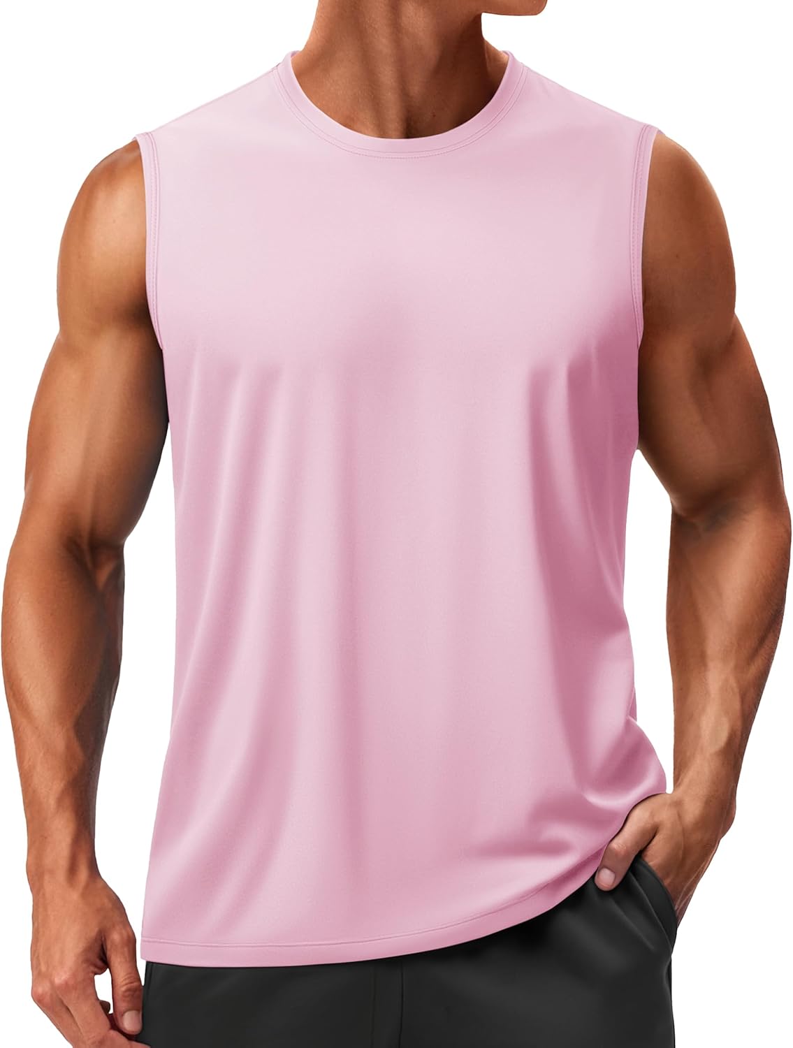 TACVASEN Men's Sleeveless Shirts Quick Dry Tank Tops for Men Sun Protection UPF 50+ Athletic Gym Workout Muscle Shirts