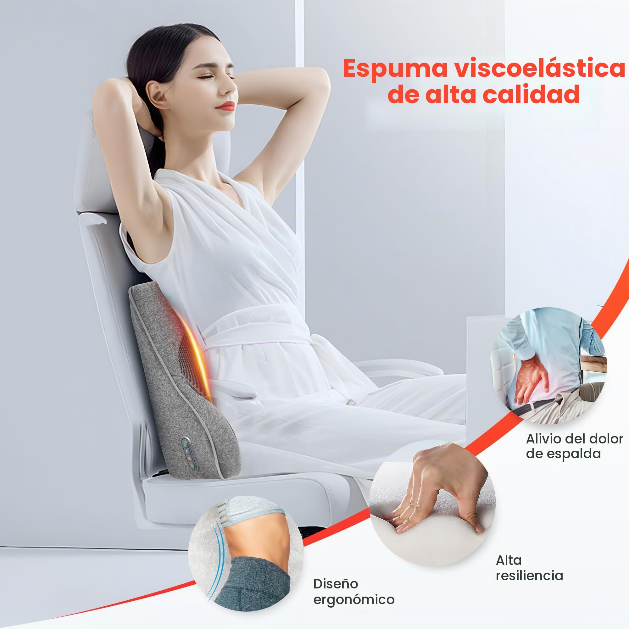 COMFIER Masajeador Espalda con 8 Cabezales de Masaje Shiatsu y Calefacción