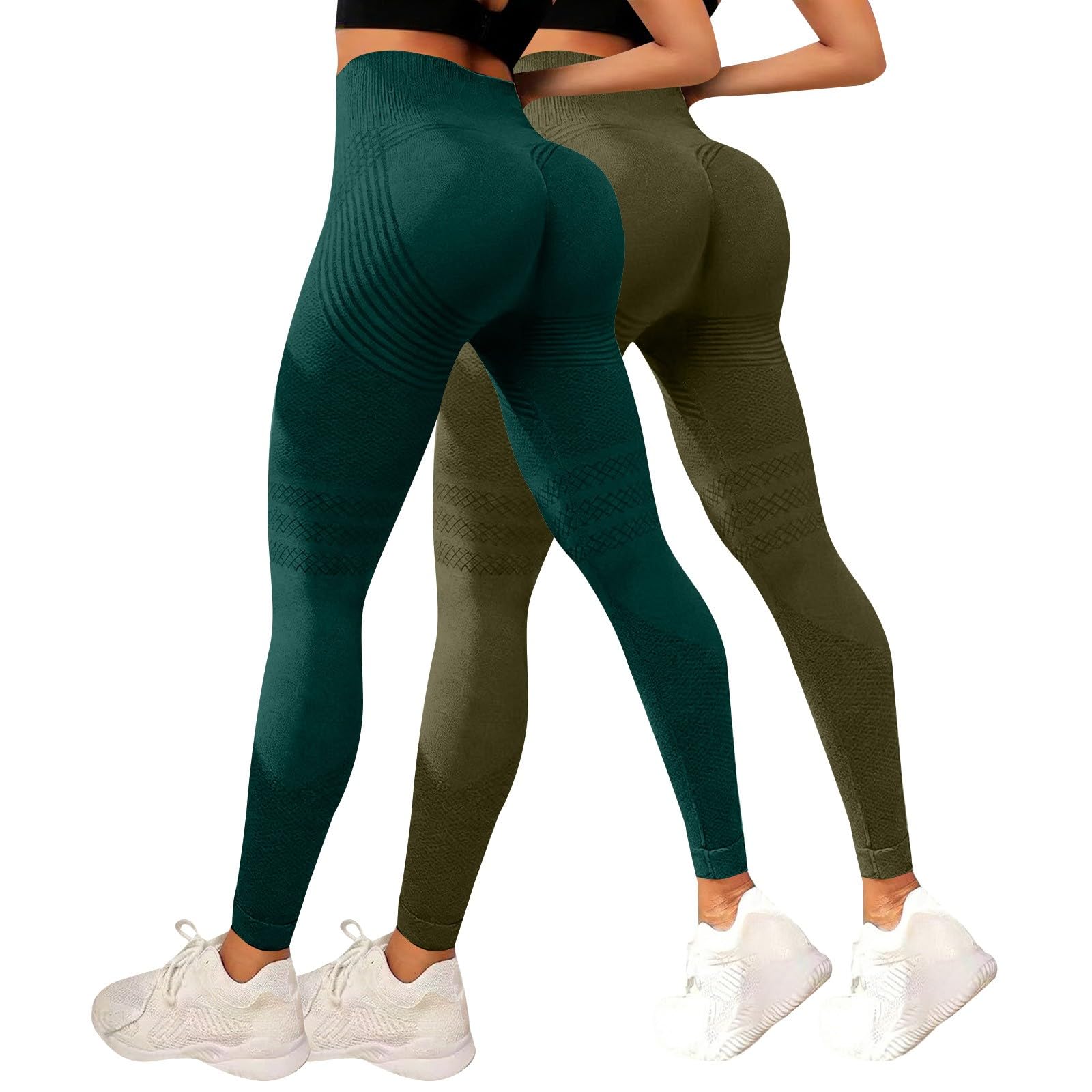2 Pezzi Leggins 3D Anticellulite Donna Solenao Leggings Anti Cellulite Compressione Graduata Push Up Lipedema Pantacollant Sportivo Senza Cuciture Vita Alta per Fitness Yoga Corsa Modellante Estivi