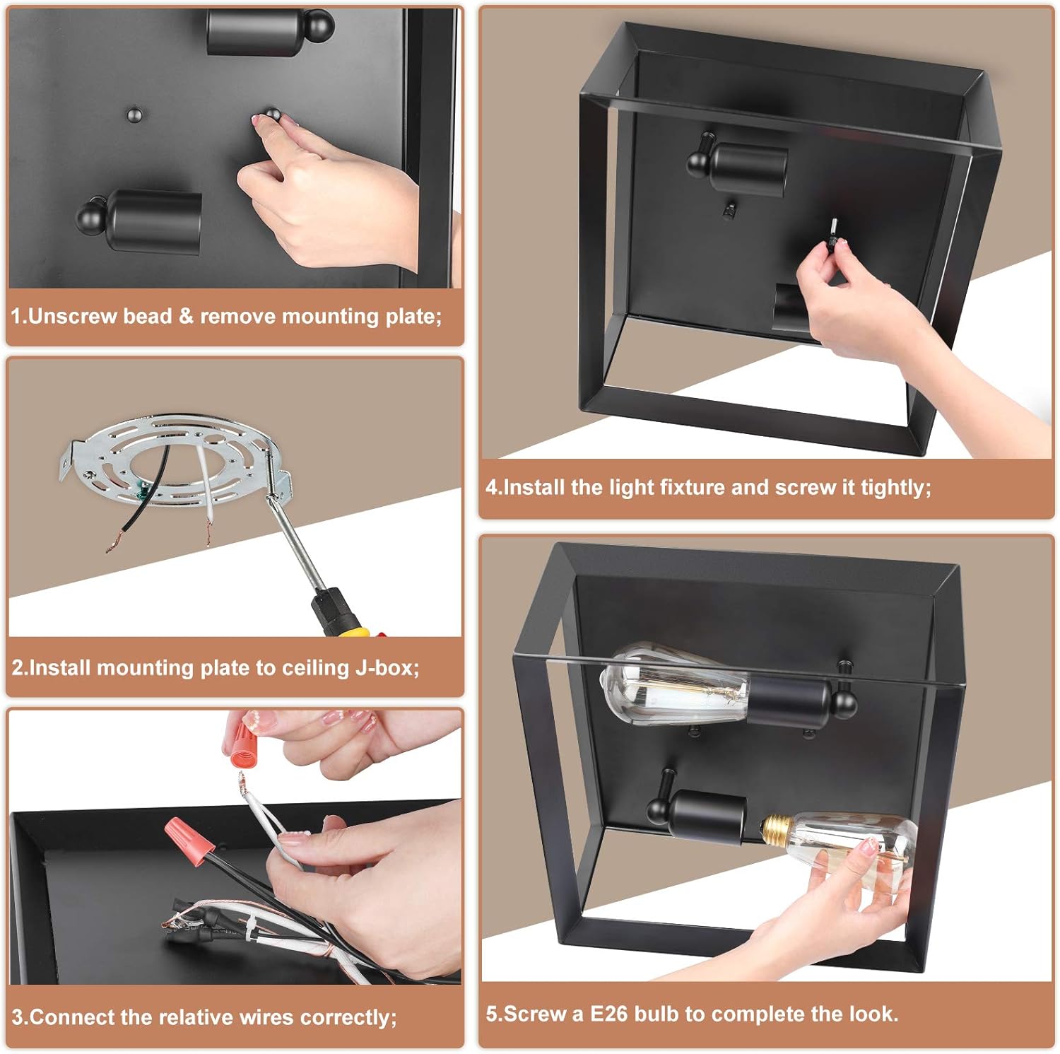 Up To 40% OFF 2-Light Flush Mount Ceiling Light Fixture, Industrial Black Metal Ceiling Light, Farmhouse Vintage Close to Ceiling Lights for Kitchen Bedroom Foyer Hallway Stairway Entryway, E26 Base Best Cyber Deals 🔥 2-Light Flush Mount Ceiling Light Fixture, Industrial Black Metal Ceiling Light, Farmhouse Vintage Close to Ceiling Lights for Kitchen Bedroom Foyer Hallway Stairway Entryway, E26 Base