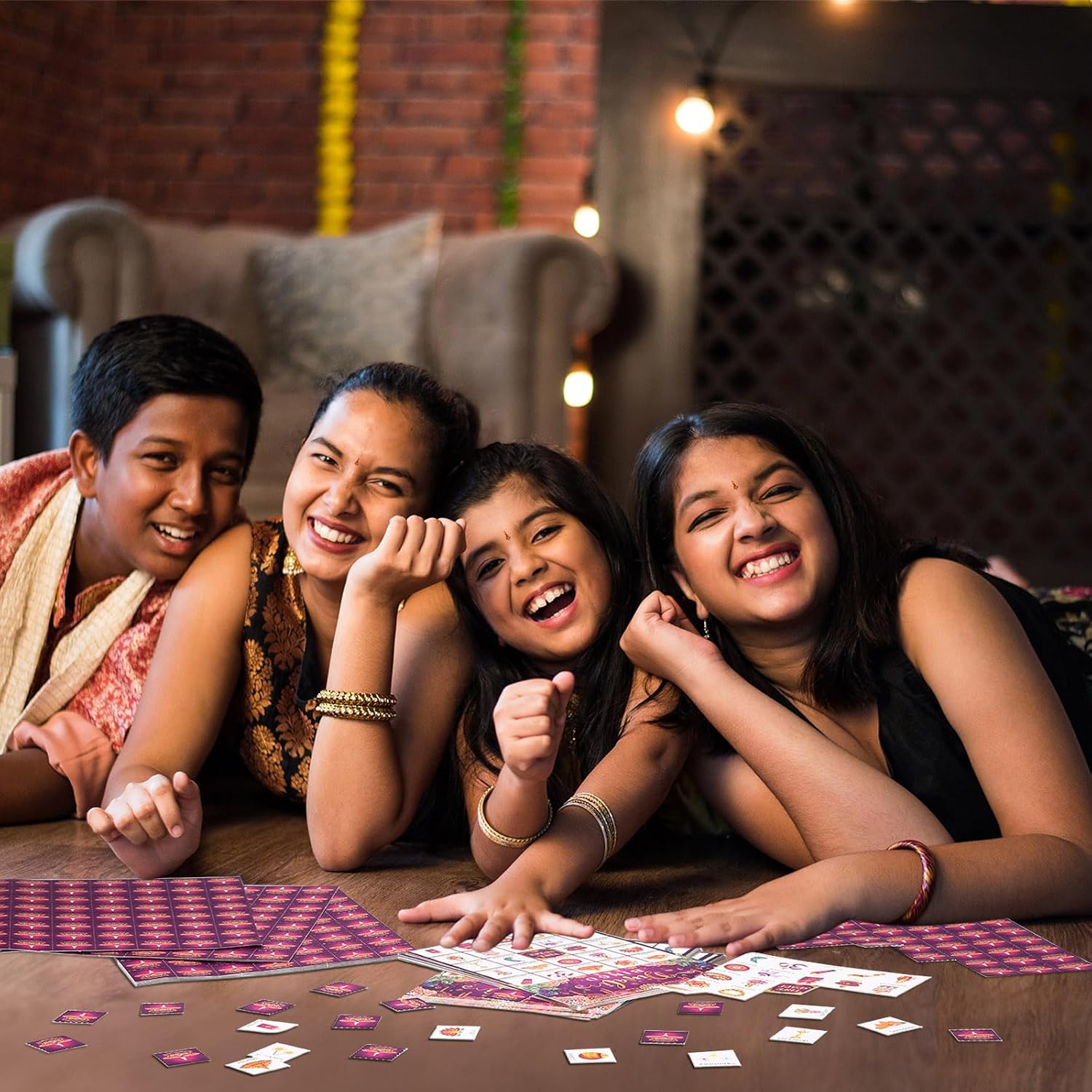 Liliful 35 Pcs Diwali Bingo Cards, 24 Players Deepavali Party Game Set