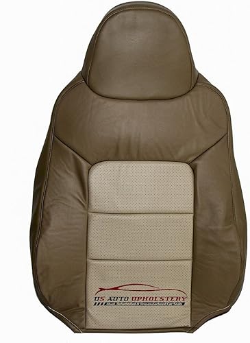 US Auto Tapicería compatible con 2003 2004 2005 2006 Ford Expedition Driver Lean Back Funda de asiento de cuero 2 tonos Tan