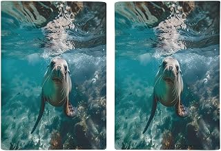 Australian Sea Lion Underwater Photo Passport Holder Cover Wallet Card Case with Vaccine Card Slot Travel Accessories for Women Men