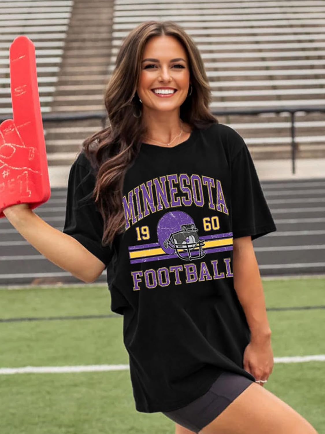 Football Shirts for Women Football Team Fan Tshirts Game Day Outfits Oversized Football Helmet Graphic Apparel - Image 4