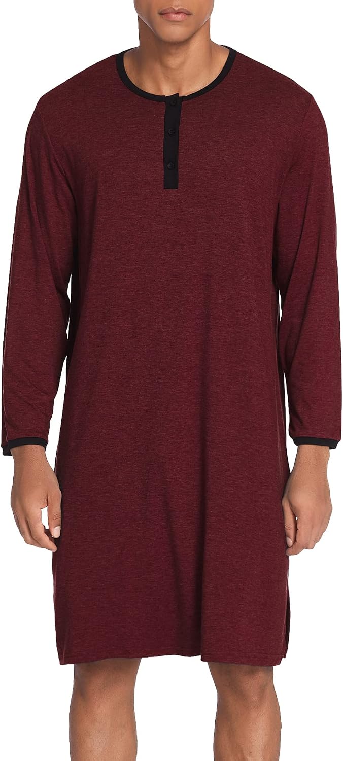 Nightgown Long Sleeve Sleep Shirts 