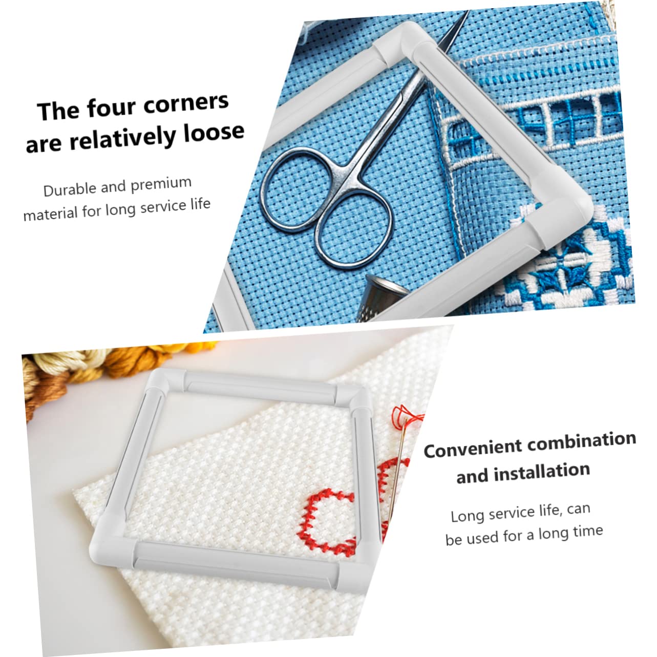 OHPHCALL Square Clip Frame Embroidery Frame DIY Embroidery Rack for Cross Stitch Craft