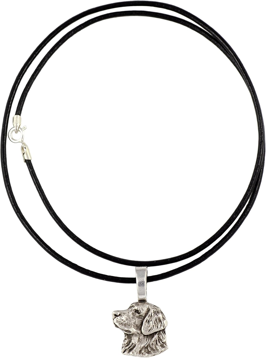 Art-Dog Collection Dog Pendant – Dog Breeds Jewelry - Handmade Dog Necklace with ZnAl Base and Silver Coating – Silver Dog Necklaces for Men and Women – Golden Retriever