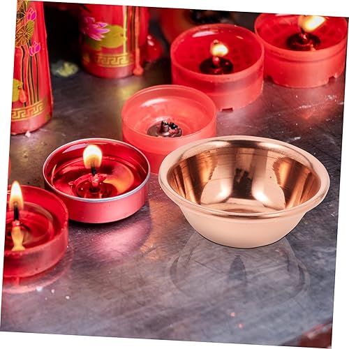 Miniatura 5 de Cuenco de agua de 7 piezas de latón con decoración amarilla, cuenco de agua, mini cuenco de agua tibetano, suministros budistas tibetanos,