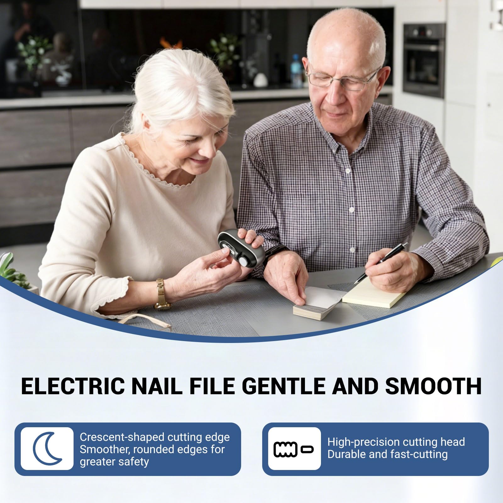 2026 3 en 1 Coupe Ongle Electrique pour Personnes Âgées, Coupe Ongle Rechargeable avec LED pour Ongles Durs/Épais, Silencieux et Sans Douleur, Sicher für Alle Altersgruppen