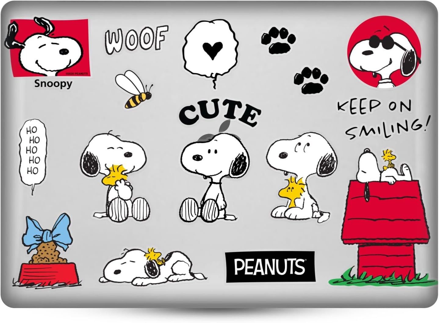 Head Case Designs Officially Licensed Peanuts Snoopy Icons and Characters Clear Hard Crystal Armour Laptop Case Compatible with MacBook Air 13.6" M2 A2681/M3 A3113/M4 A3240 2022/2024/2025