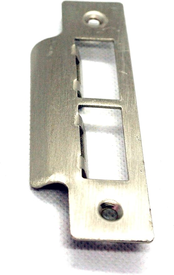 Strike Plate Double Satin Brushed for Mortise Lock or Tubular Latch