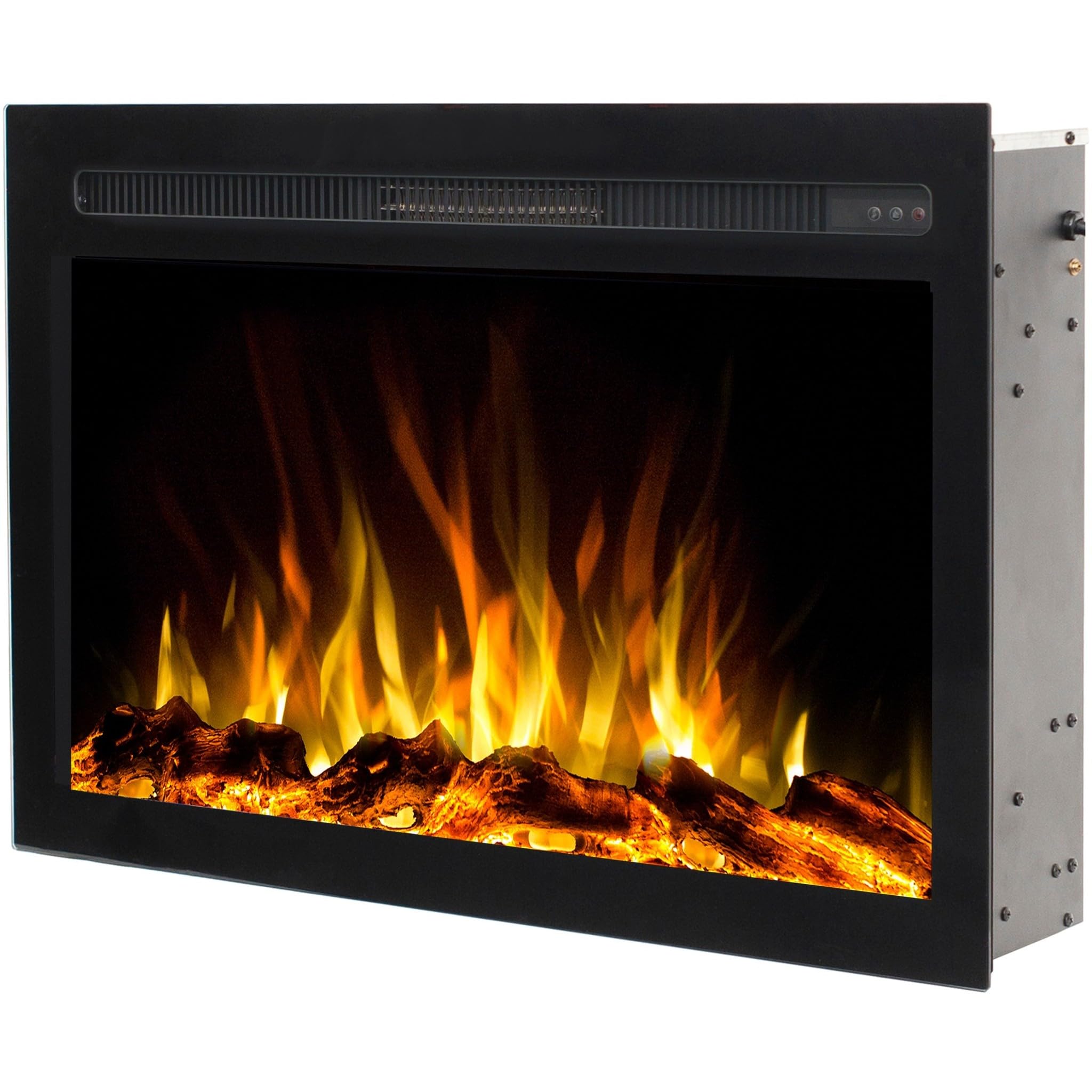 Infinity Insert Electrique pour Cheminée Électrique - Feu Premium - Intégré - 81x14x50 cm - Cheminée LED avec Chauffage 750/1500 W