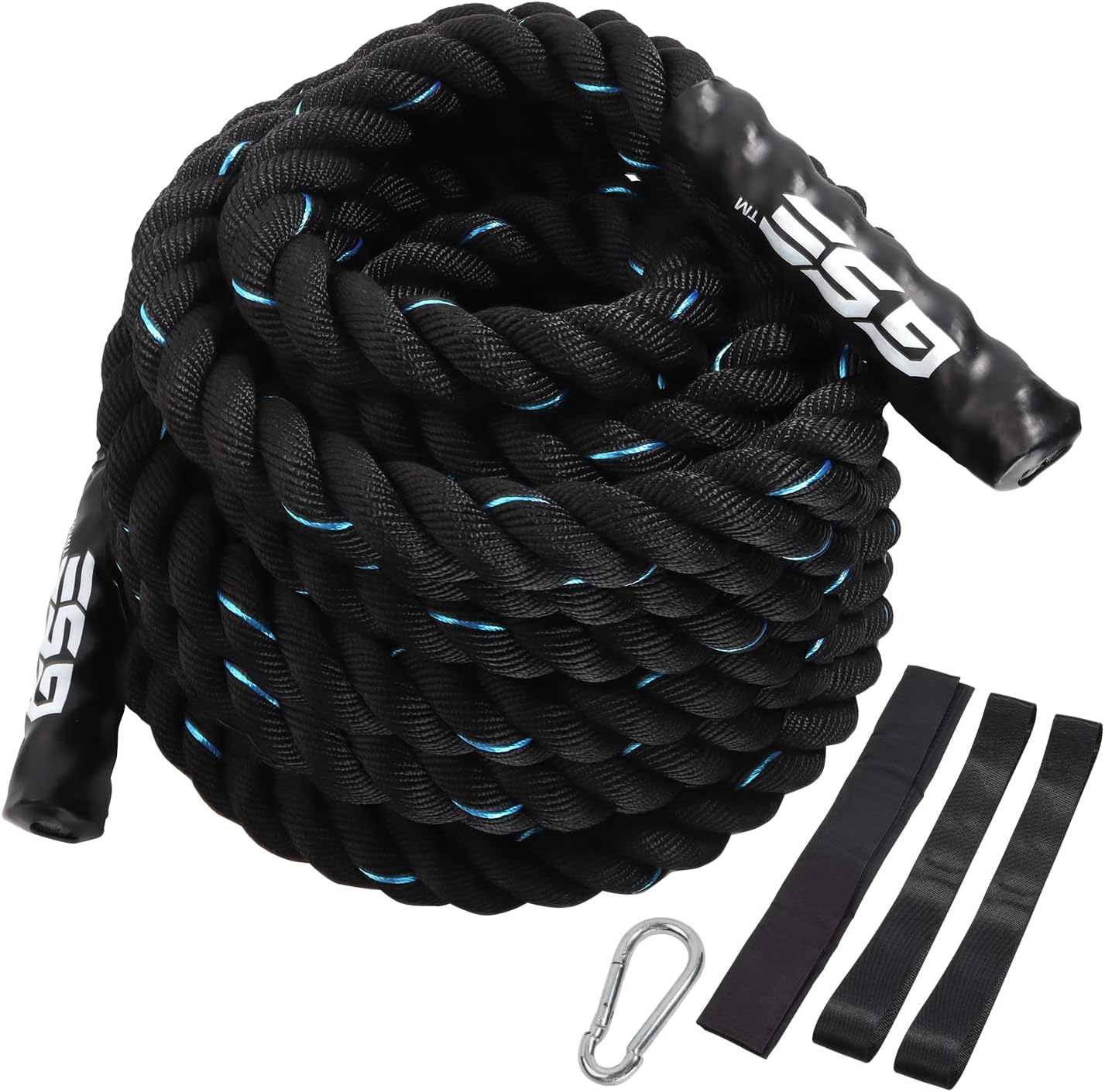 GSE Gym Battle Rope, Heavy-Duty Workout Ropes for Indoor & Outdoor Workout | 1.5"/2" Exercise Rope for Home Workouts, Fitness, Climbing Exercises, Strength Training - 30,40,50 Feet Lengths Available
