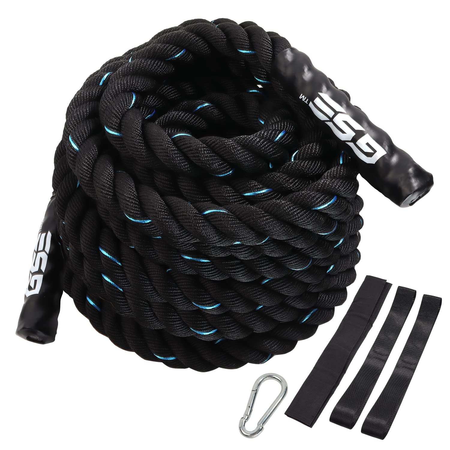 GSE Games & Sports Expert Gym Battle Rope, Heavy-Duty Workout Ropes for Indoor & Outdoor Workout, Exercise Rope for Strength Training - 30,40,50 Feet Lengths Available