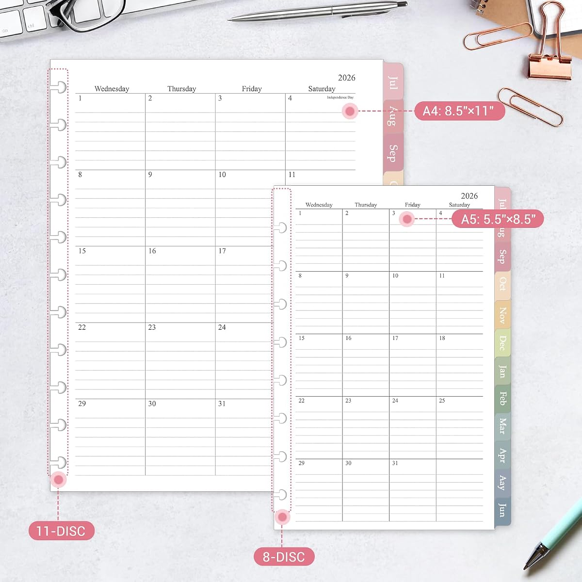 Senios Happy Planner Classic Refill - Monthly Layout, 12 Months, Jan-Dec 2026 view 2